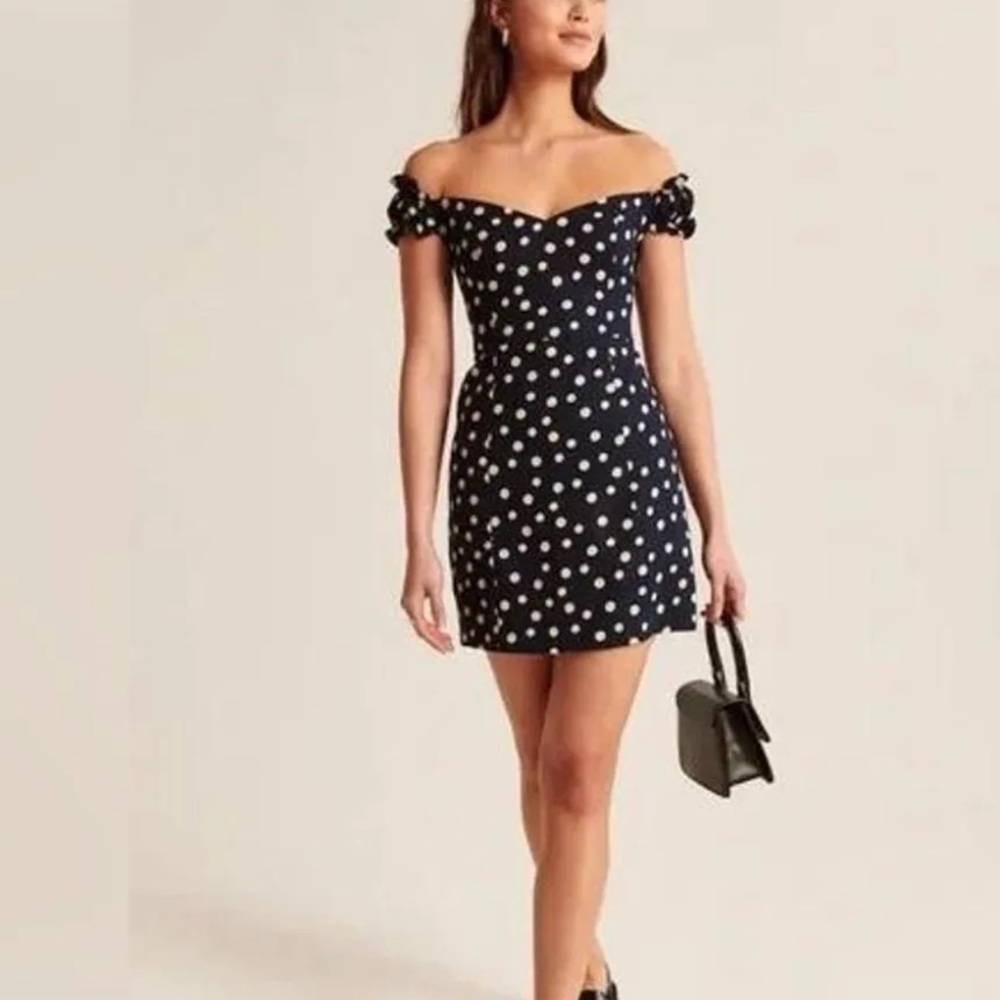 Abercrombie & Fitch Navy Polka Dot Mini Dress